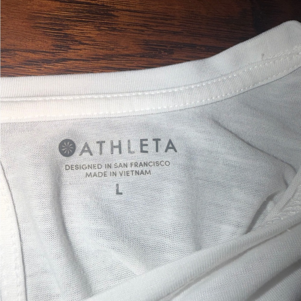 Athleta White Draped Sleeveless Top​​ - Picture 5 of 6